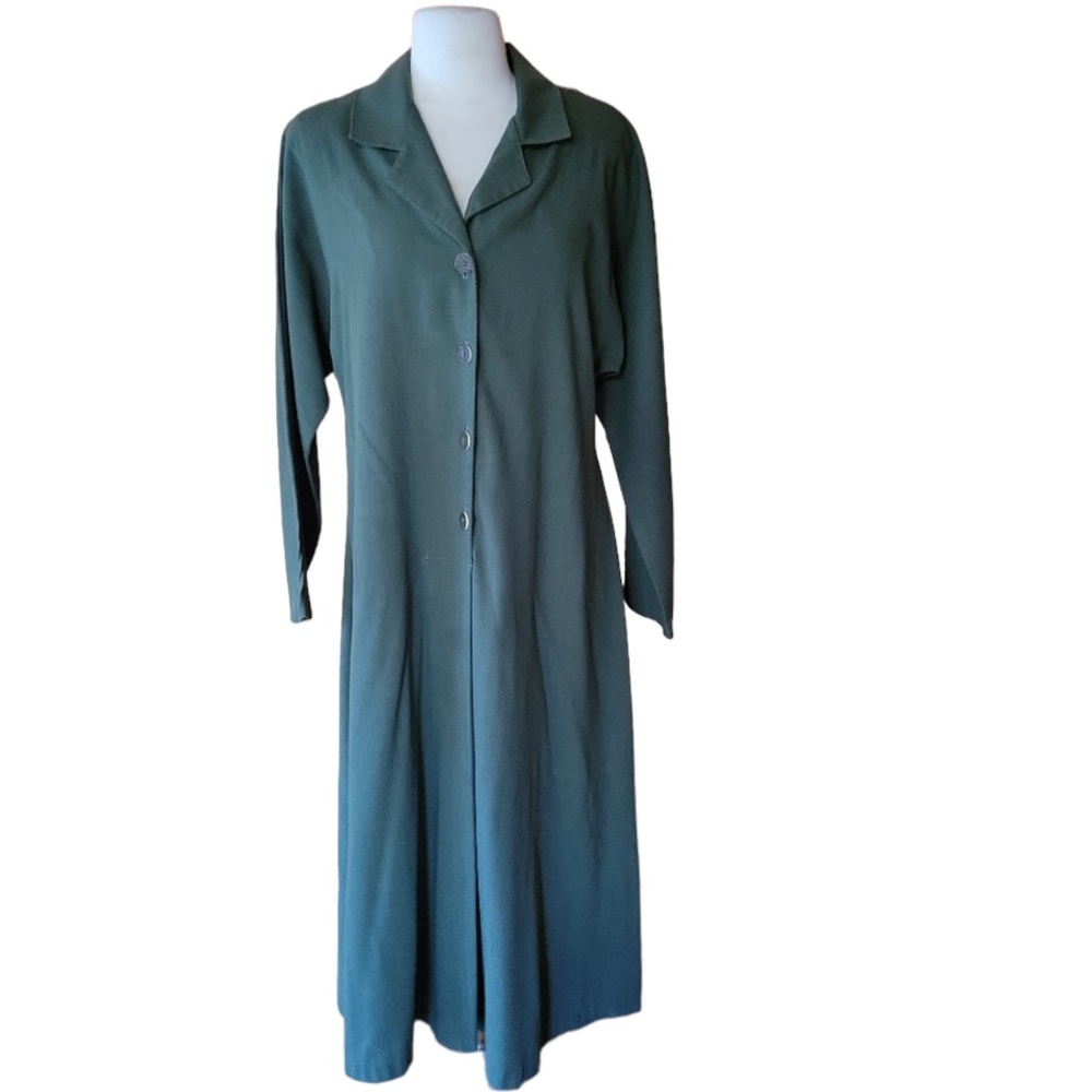 1980s Southern Lady Army Green Dress
